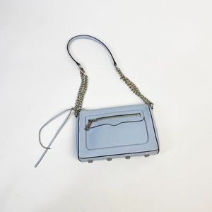 REBECCA MINKOFF Baby Blue AVERY Chain & Zipper Bag!